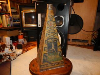Marathon Motor Oil Company " Oil Well " Oil Can - Extremely Rare