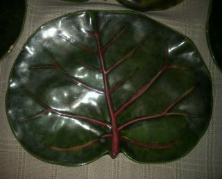 Set Of 6 Leaf Shaped Salad Plates By Sea - Ramics Susan Vintage Pottery