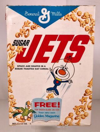 Rare Vintage 1960s General Mills Sugar Jets Cereal Box Kids Food Advertising