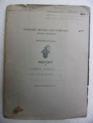 1934 Packard Motor Car Co 79 Pg Engineering Report Cadillac Blueprints