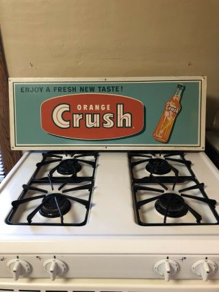 Vintage Orange Crush Sign.  11.  75x31.  5”.  Stout Sign.  Metal.