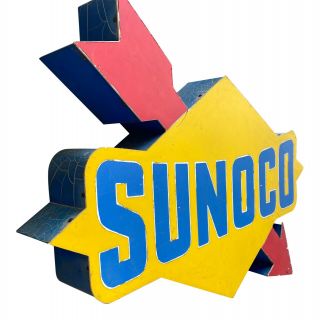 Sunoco Sign Light - Up Vintage Service Station Sign With Arrow Logo
