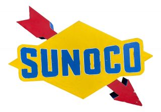 Sunoco Sign Light - Up Vintage Service Station Sign With Arrow Logo 2
