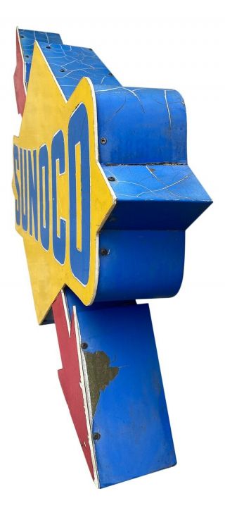 Sunoco Sign Light - Up Vintage Service Station Sign With Arrow Logo 3