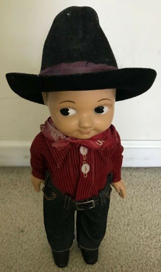 Vintage Buddy Lee Plastic Doll Cowboy Riders Denim Jeans Advertising