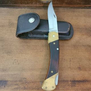 Vintage Schrade Lb7 Folding Lockback Knife Usa With Case
