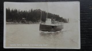Antique Rppc Steamer Steamship Cruise Boat Montana Flathead Lake Kalispell Mt