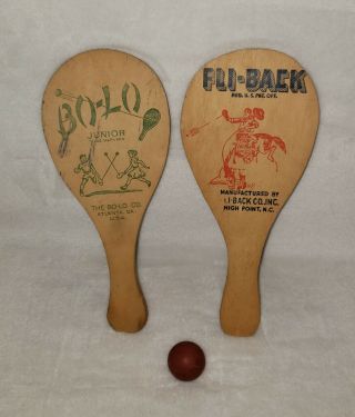 Vintage Bo - Lo Junior & Fli - Back Paddle Ball Games