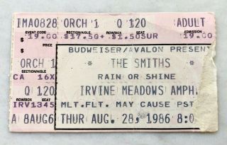 1986 The Smiths The Queen Is Dead Tour Vintage Concert Ticket Stub Morrissey