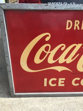 Large Vintage Metal Coca Cola Sign 6 Feet X 3 Feet Coke 2