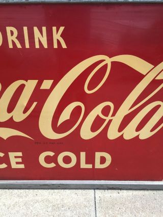 Large Vintage Metal Coca Cola Sign 6 Feet X 3 Feet Coke 3