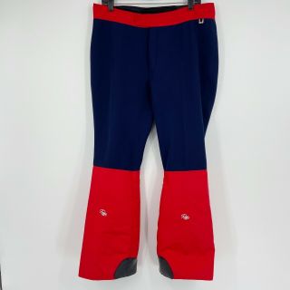Vintage Roffe Mens Gore - Tex Stretch Ski Pants Made In Usa Navy Red White Sz 36r