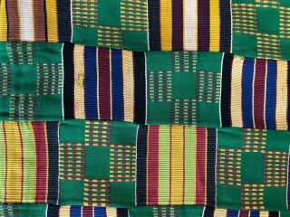 Kente (?) Cloth Strip - Weave Textile Pillow Cover Woven 16”x16” Made in Turkey 3