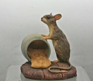 Vintage English Crown Staffordshire Handmade Hand Painted Mouse Figurine
