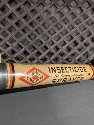 1930s Vintage D - X Mid Continent INSECT Sprayer Bug Spray Gas Old Oil Can NOS 2