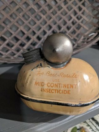 1930s Vintage D - X Mid Continent INSECT Sprayer Bug Spray Gas Old Oil Can NOS 3