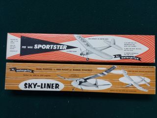 2 Vintage Balsa Wood Model Airplane Kits /2a Engines Or Rubber Power