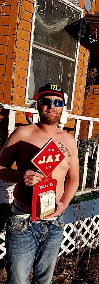 Vintage Jackson Jax Beer Metal Calendar Sign Texas Lone Star Pearl Shiner 19x9in