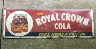 Vintage Rc Cola Metal Sign 54” X 18”