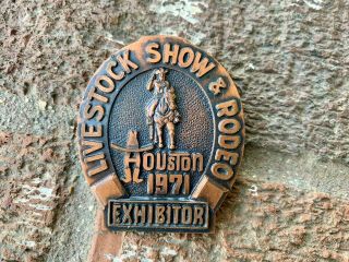 1971 Houston Stock Show Exhibitor Badge