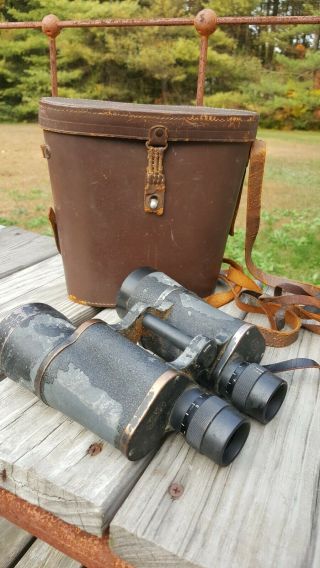 Vintage E.  Leitz Wetzlar 7 X 50 Marsept Binoculars Germany