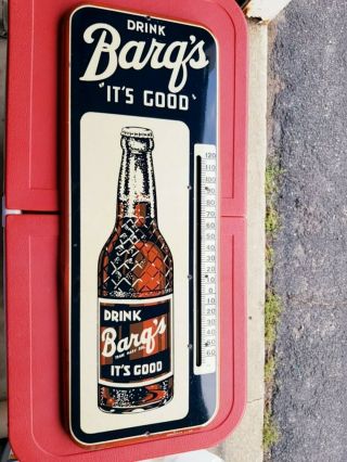 Vintage Drink Barqs Rootbeer Its Good Thermometer Sign