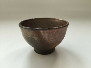 Japanese Pottery Tea Cup Yunomi Vintage Kasama Ware Brown Sencha U233