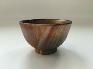 Japanese Pottery Tea Cup Yunomi Vintage Kasama Ware Brown Sencha U232 3