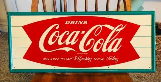 Vintage Coca Cola Tin Sign Not Porcelain