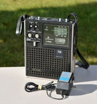Vtg Sony Icf - 5500w 3 - Band Radio W/ Antenna - Am/fm/public Service