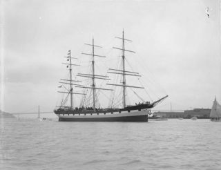3 Masted Sailing Ship - San Francisco Bay 1955 - 4 " X5 " Negative