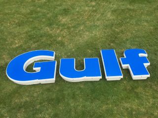 Gulf Gas Station Canopy Letters Light - Up Sign