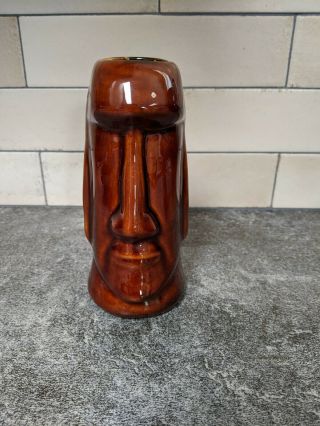 Vintage Moai Tiki Mug Brown Glaze A,