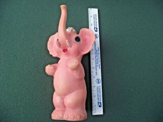 Vintage Soft Rubber Squeaky Toy Pink Elephant,  W.  Germany,  1950 
