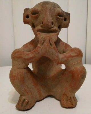 Vintage Aztec Inca Mayan Mexican Folk Art Terracotta Pottery Clay Figure Statue