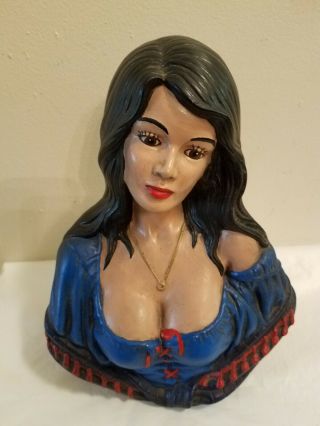 Vtg.  Holland Mold Vintage Ceramic Gorgeous Woman Bust 10.  5 " 1978