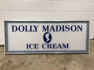 Vintage Dolly Madison Ice Cream Light Up Sign Advertising Nos