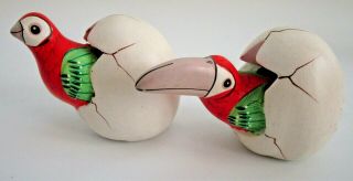 4 Folk Art Pottery Hatching Bird Figures from Ixtapa Mexico 3