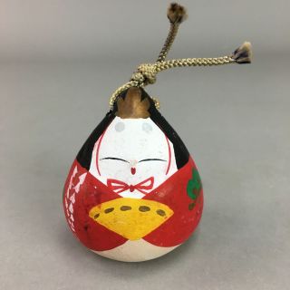 Japanese Clay Bell Vtg Dorei Ceramic Doll Hina Doll Kimono Empress Dr252