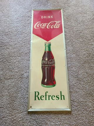 Vertical Drink Coca Cola Refresh Metal Sign,  Coke 54 " X 18 " A A W 2 - 55