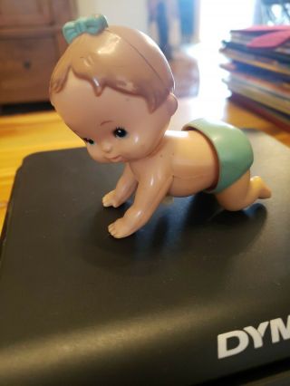 Vintage 1977 Tomy Toy Wind Up Crawling Baby Girl