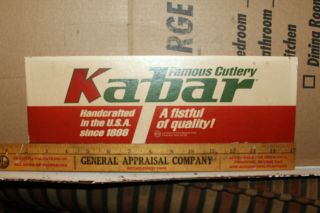 Vintage Cole National Corp.  Kabar Famous Cutlery Sign Knife Rare
