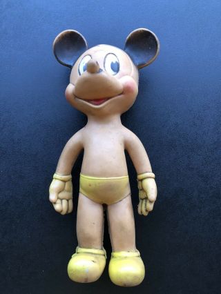 Vintage Mickey Mouse Sun Rubber Co Squeaker Toy Doll,  Walt Disney