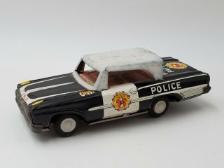 Shudo Vintage Tin Toy Ford Car Police Highway Patrol 5.  75 " Long
