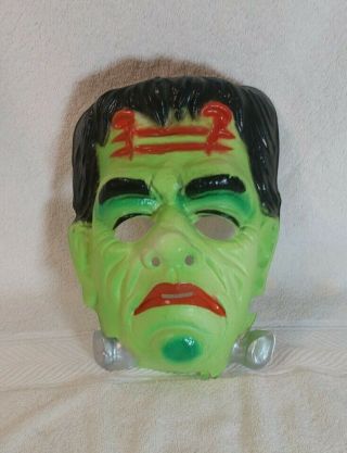 1973 Vintage Ben Cooper Frankenstein Monster Halloween Costume Mask