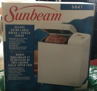 Vintage Sunbeam Deluxe Extra Large Bread And Dough Maker 5841,  Box