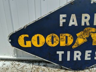Vintage Porcelain Goodyear Farm Tires Sign / Gas Oil / John Deere 2