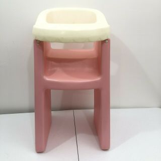 Vintage Little Tikes Doll High Chair Pink White Pretend Play 24 