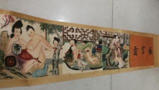Chinese Ancient Painting Shunga Art Erotic Visual Painting Scroll