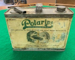 Vintage Standard Oil Polarine 1/2 Half Gallon Oil Can Very Rare